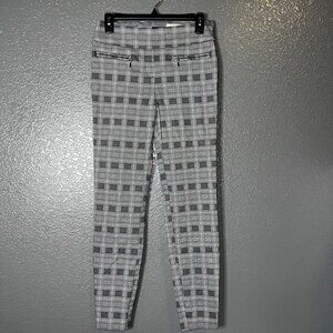 Soho Apparel LTD Women's Plaid Skinny Pull-On Stretchy Pant Size S Black & White